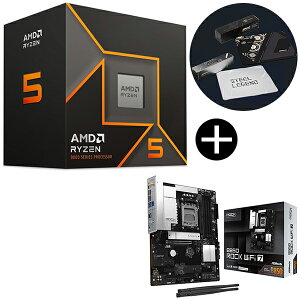 AMD Ryzen 5 9600 CPU + ASRock B850 Rock WiFi 7 �u���b�N �}�U�[�{�[�h + ASRock�I���W�i���}�E�X�p�b�h �Z�b�g