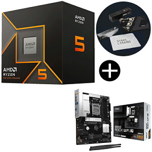 AMD Ryzen 5 9500F CPU + ASRock B850 Rock WiFi 7 �u���b�N �}�U�[�{�[�h + ASRock�I���W�i���}�E�X�p�b�h �Z�b�g