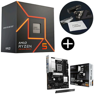 AMD Ryzen 5 7500F CPU + ASRock B850 Rock WiFi 7 �u���b�N �}�U�[�{�[�h + ASRock�I���W�i���}�E�X�p�b�h �Z�b�g