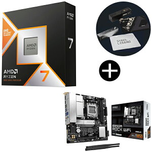 AMD Ryzen 7 9800X3D CPU + ASRock B850M Rock WiFi �u���b�N �}�U�[�{�[�h + ASRock�I���W�i���}�E�X�p�b�h �Z�b�g