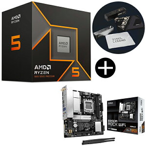 AMD Ryzen 5 9600 CPU + ASRock B850M Rock WiFi �u���b�N �}�U�[�{�[�h + ASRock�I���W�i���}�E�X�p�b�h �Z�b�g
