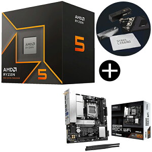 AMD Ryzen 5 9500F CPU + ASRock B850M Rock WiFi �u���b�N �}�U�[�{�[�h + ASRock�I���W�i���}�E�X�p�b�h �Z�b�g