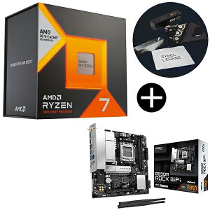 AMD Ryzen 7 7700X3D W/O Cooler CPU (8C/16T�E4.0GHz�E120W) + ASRock B850M Rock WiFi �u���b�N �}�U�[�{�[�h + ASRock�I���W�i���}�E�X�p�b�h �Z�b�g