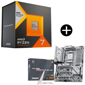 AMD Ryzen 7 7700X3D W/O Cooler CPU (8C/16T�E4.0GHz�E120W) + MSI MAG B850 GAMING PLUS MAX WIFI �}�U�[�{�[�h �Z�b�g