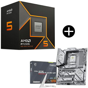 AMD Ryzen 5 9600 CPU + MSI MAG X870E GAMING PLUS MAX WIFI �z���C�g MAG X870E GAMING PLUS MAX WIFI �}�U�[�{�[�h �Z�b�g