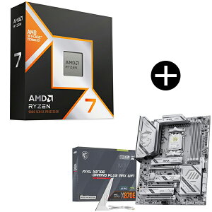 AMD Ryzen 7 9850X3D W/O Cooler WOF 100-100001973WOF CPU (8C/16T 4.7Ghz 120W) + MSI MAG X870E GAMING PLUS MAX WIFI �z���C�g MAG X870E GAMING PLUS MAX WIFI �}�U�[�{�[�h �Z�b�g