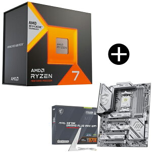 AMD Ryzen 7 7700X3D W/O Cooler CPU (8C/16T�E4.0GHz�E120W) + MSI MAG X870E GAMING PLUS MAX WIFI �z���C�g MAG X870E GAMING PLUS MAX WIFI �}�U�[�{�[�h �Z�b�g