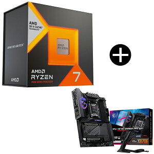 AMD Ryzen 7 7700X3D W/O Cooler CPU (8C/16T�E4.0GHz�E120W) + MSI MPG X870E CARBON MAX WIFI �u���b�N ATX�Q�[�~���O�}�U�[�{�[�h �Z�b�g