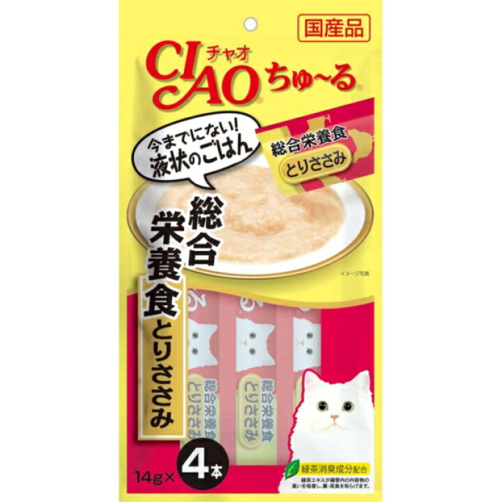 いなばペットフード CIAO チャオ ちゅ〜る 総合栄養食 とりささみ 14g×4本 おやつ 猫用 : XPRICE店