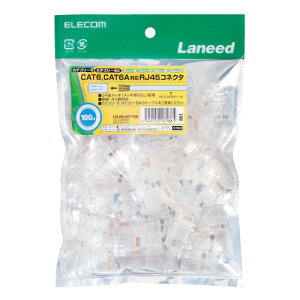 ELECOM LD-6RJ45T100 RJ45�R�l�N�^ CAT6�ECAT6A�Ή� �P���E�������Ή� 100���� ���[�J�[����