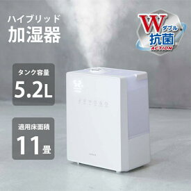 加湿器 5.2L ゼンケン ZHM-30 ナチュラルミスト ハイブリッド式 約11畳まで ウイルス対策 花粉対策 小型 卓上 抗菌 大容量 リモコン おしゃれ オフィス タイマー設定 湿度調整 乾燥 子供部屋 寝室 リビング ZHM30