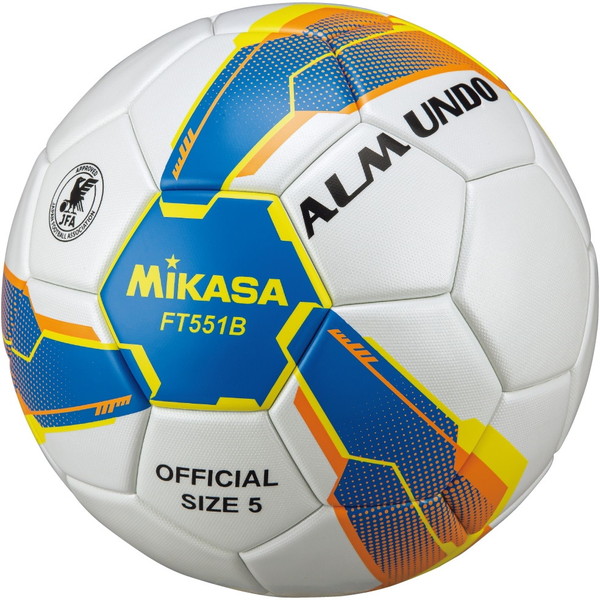 MIKASA ミカサ サッカーボール 5号ALMUNDO 検定球 貼り 青黄 アルムンド FT551B-BLY