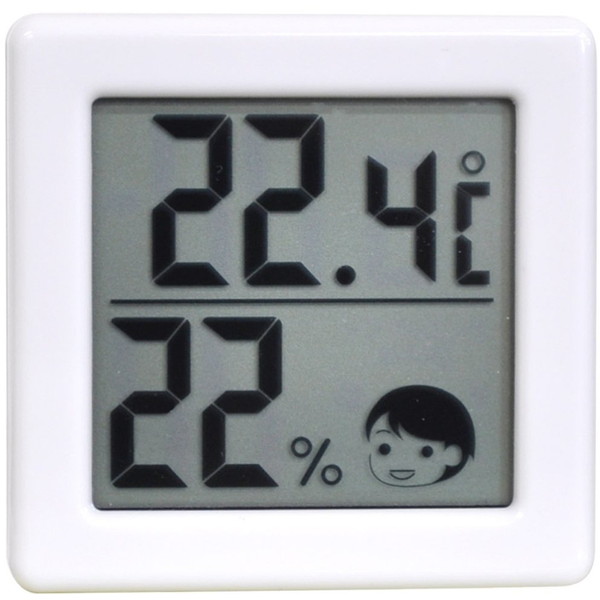 手のひらサイズのコンパクト設計で場所をとらない温湿度計です DRETEC O-257WT 高価値 大特価!! ホワイト 小さいデジタル温湿度計