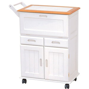 キッチンワゴン ナチュラルホワイト ワゴン 収納 キャスター 引き出し 引出し 付き 幅59cm キッチン収納 キッチン 萩原 MW-3709NW メーカー直送 新生活