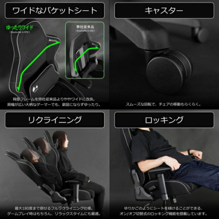 楽天市場】Bauhutte バウヒュッテ ゲーミングチェア G-570-RD 