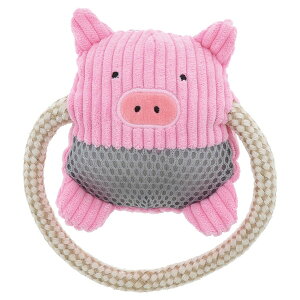 ペティオ 犬用おもちゃ ふわふわデンタルロープぬいぐるみ ぶた ペット用