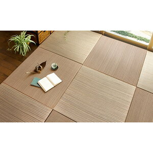 萩原 159050231 カラーの選べる 軽量 置き畳 綾川 同色12枚セット 82×82×2.5cm ブラウン メーカー直送 新生活