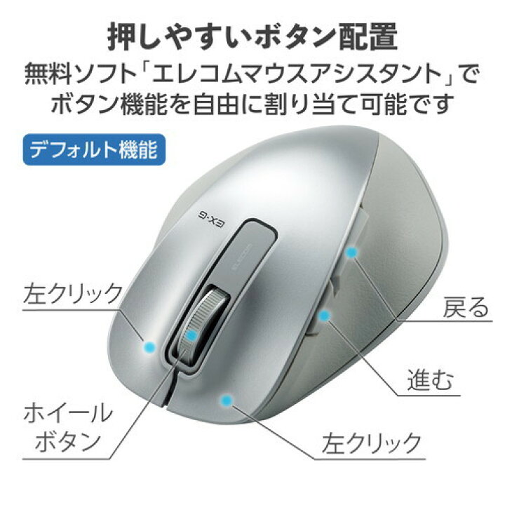 国内外の人気集結！ エレコム BlueLEDマウス 握りの極み Mサイズ 無線 2.4GHz 5ボタン ブラック M-XGM10DBBK  ie-monogatari.jp