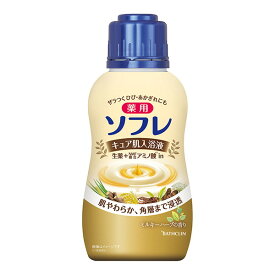 バスクリン 薬用ソフレ キュア肌 入浴液 ミルキーハーブの香り 480ml 入浴剤