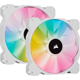 Corsair CO-9050139-WW ホワイト iCUE SP140 RGB ELITE White with iCUE Lighting Node CORE -Dual Pack- [PWMファン 2個パック]