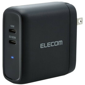 ELECOM MPA-ACCP24BK ブラック AC充電器 USBコンセント Type-Cポート×2 合計68W 小型 軽量 メーカー直送