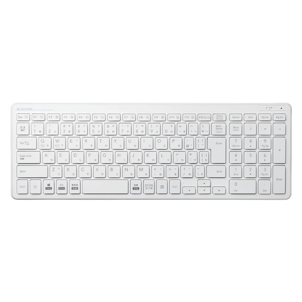 ELECOM TK-FDP099TWH ワイヤレスコンパクトキーボード パンタグラフ式 薄型 ホワイト メーカー直送 新生活