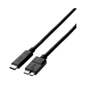 ELECOM USB3-CMB05NBK USB3.1�P�[�u�� Gen2 C-microB�^�C�v �F�ؕi 3A�o�� 0.5m �u���b�N