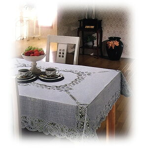 明和グラビア 5251bd-865105 ニューバテン マイパールレーステーブルクロス ボンドシリーズ 120cm×150cm ホワイト 新生活