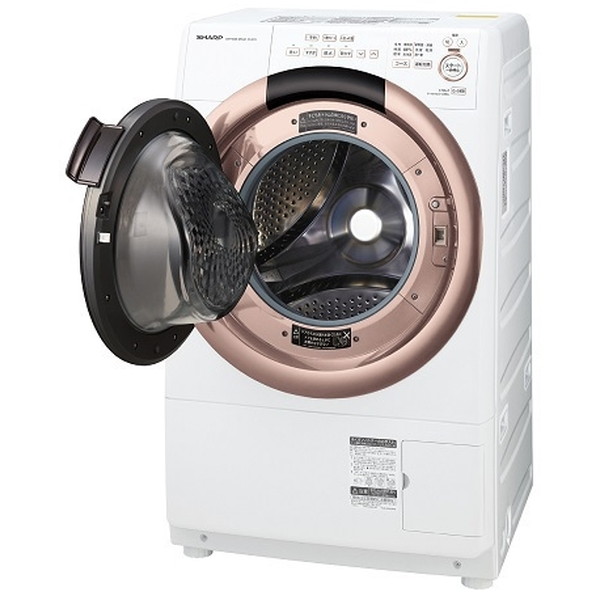 楽天市場】洗濯機 洗濯7kg 乾燥3.5kg ドラム式洗濯乾燥機 左開き SHARP 