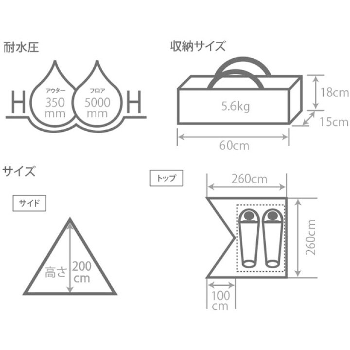 楽天市場】DOD テント チマキテント T2-656-TN dod アウトドア  