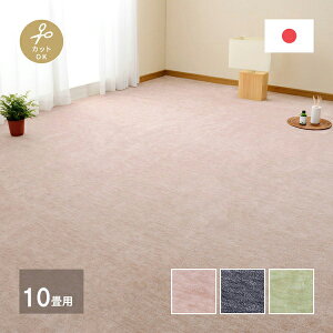 カーペット ラグ 日本製 ペット 平織 江戸間 10帖 10畳 約352×440cm ホットカーペット対応 おしゃれ 北欧 ラウム ベージュ メーカー直送 新生活