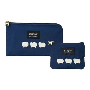 キッピス ティッシュ&マスクポーチセット ネイビー KP-22030106