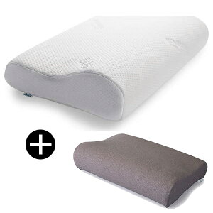 【 枕&枕カバーセット 】 テンピュール 枕 オリジナルネックピロー Mサイズ かため 【正規品】 3年保証 スタンダード エルゴノミック 低反発 まくら 速乾 安眠 快眠 セット カバー ブラウン