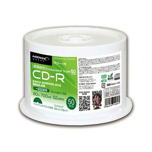C HDCR80GP50AR HIDISC CD-R ۑf[^p 52{ 700MB zCgChv^u XshP[X 50 [J[