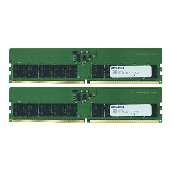 ADTEC ADS4800D-E16GSBW [メモリ (DDR5-4800 UDIMM ECC 16GBx2枚 1Rx8