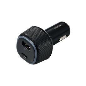 ELECOM MPA-CCPD10BK シガーソケット カーチャージャー 最大合計出力57W 2ポート USB C×1 USB A×1 PD45W 車 充電器 ブラック