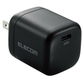 【5/25限定!エントリー&抽選で最大100%Pバック】 ELECOM MPA-ACCP29BK ブラック USB Type-C 充電器 PD 対応 45W タイプC ×1 GaN 小型 軽量 ACアダプター コンセント