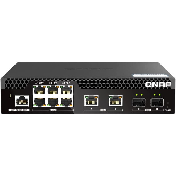 楽天市場】QNAP QSW-M2106R-2S2T [スイッチングハブ (10ポート/10GbE 