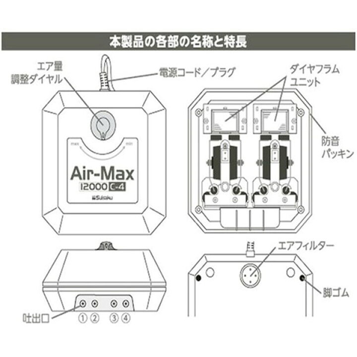 楽天市場】水作 エアマックス12000 C-4 観賞魚用 掃除用 : XPRICE楽天 