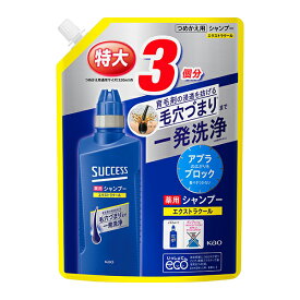 【4/25限定!エントリー&抽選で最大100%Pバック】シャンプー メンズ サクセス エクストラクール 薬用シャンプー 詰替用 特大 960ml つめかえ用 大容量 男性用 スカルプケア 詰め替え つめかえ用 ニオイ 毛穴 ふけ かゆみ クール