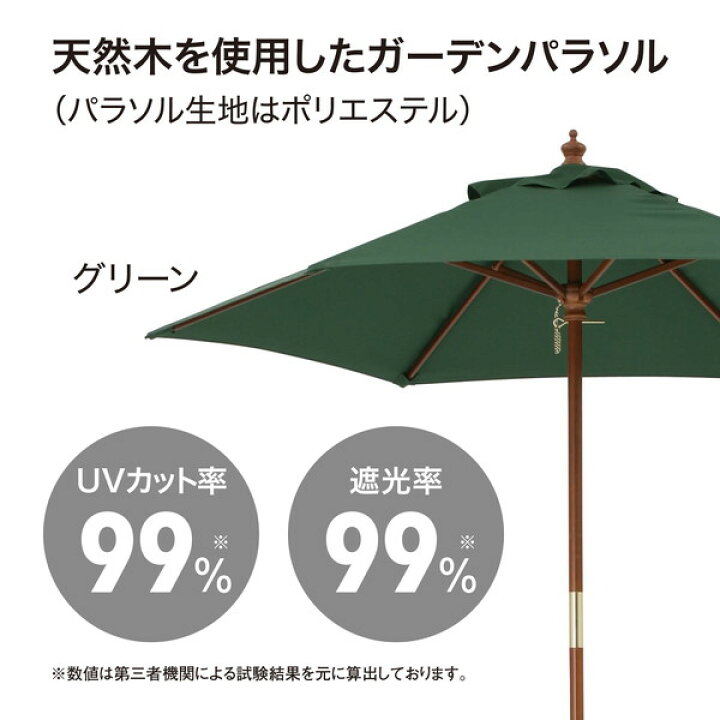 楽天市場】タカショー PAL-21G ウッドパラソル 2.1m グリーン メーカー 