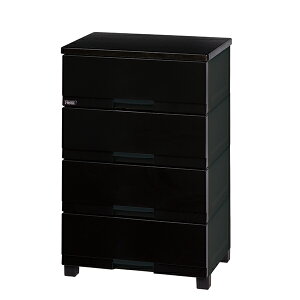 天馬 フィッツプラス プレミアム 4段 チェスト 収納ケース 引き出し プラスチック収納 衣類収納 リビング タンス おしゃれ 北欧 幅55 ブラック FP5504 PR-BK fits メーカー直送