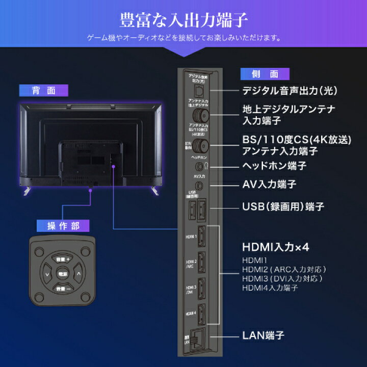 楽天市場】テレビ 50型 MAXZEN マクスゼン 50インチ 4K内蔵 液晶テレビ 