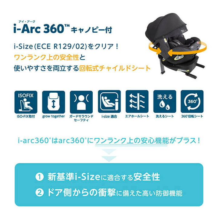 楽天市場】Joie チャイルドシート アイ・アーク360°キャノピー付