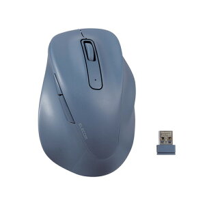 ELECOM M-XGXL30DBSKBU ワイヤレスマウス 静音 無線 2.4GHz 5ボタン 右手専用 抗菌 XLサイズ EX-G ブルー