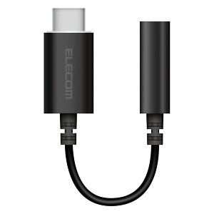 ELECOM EHP-C35DS01BK Type-C-4Ƀ3.5mmXeI~jvOϊP[u fUCϋv ubN