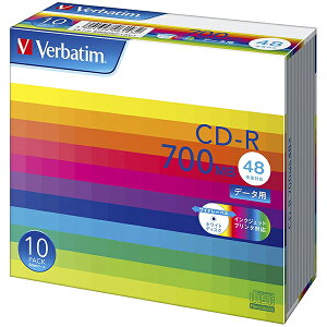 Verbatim SR80SP10V1 o[xC^f[^pfBA [CD-R 700MB PCf[^p 48{Ή 10XP[X Ch\]