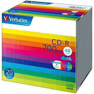 Verbatim SR80SP20V1 o[xC^f[^pfBA [CD-R 700MB PCf[^p 48{Ή 20XP[X Ch\]