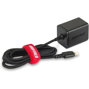 BUFFALO BSMPA2403LC1BK [2.4A USB}[d LightningP[ǔ^^Cv 1.5m ubN]