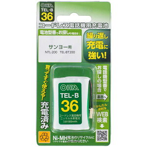 �I�[���d�@ TEL-B36 [�R�[�h���X�d�b�@�p�[�d�r TEL-B36 �������^�C�v]